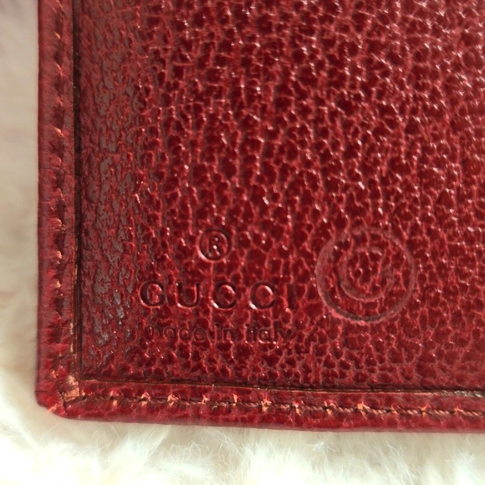 Gucci Vintage Burgundy Leather Long Wallet with COA, EUC - Picture 9 of 13